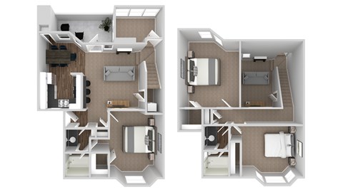 Floor plan for 3 beds, 2 baths, 1200 sqft